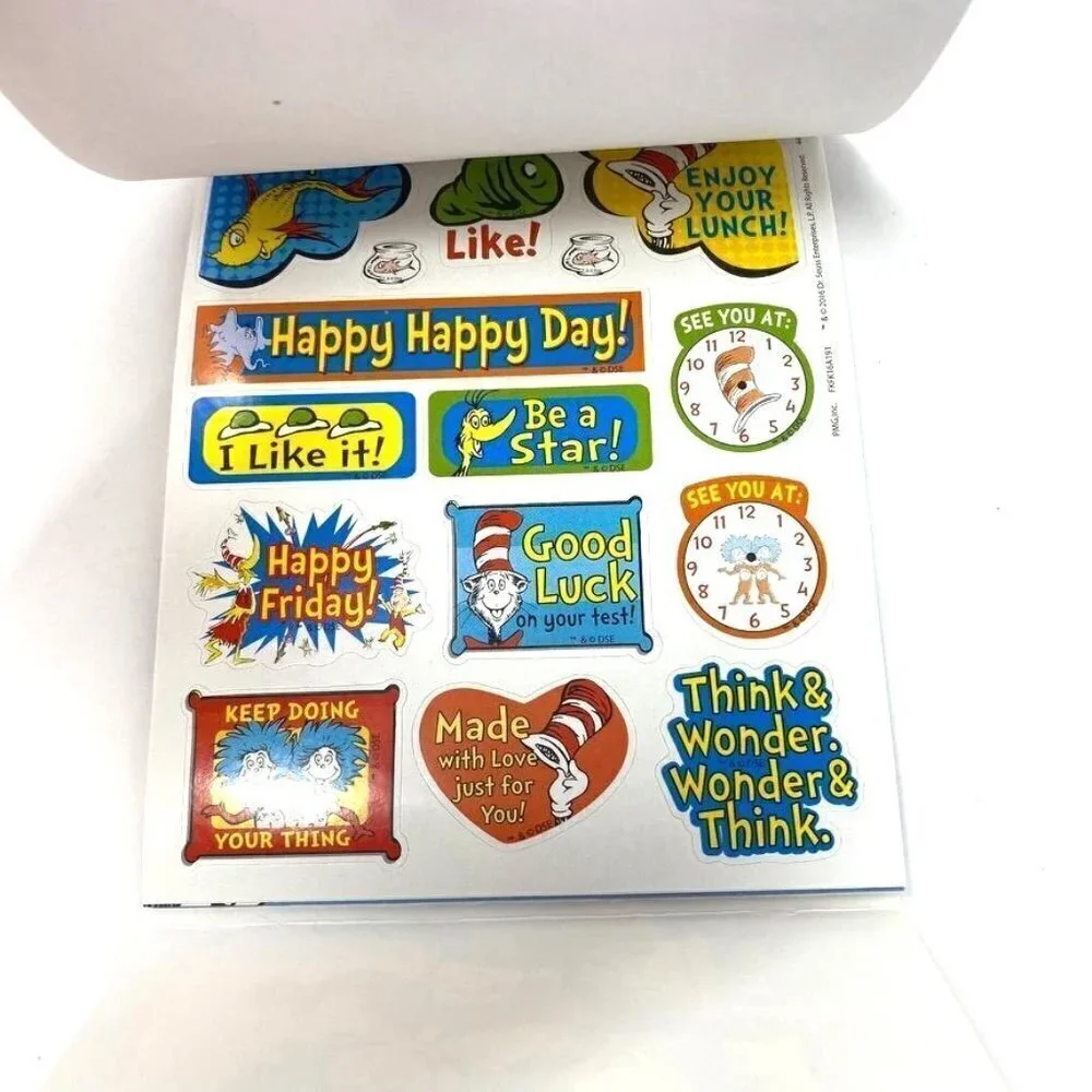 Dr. Seuss Lunch Box Stickers and Notes School Kids Love